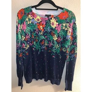 Talbots Floral Pullover Sweater Women’s Size XS